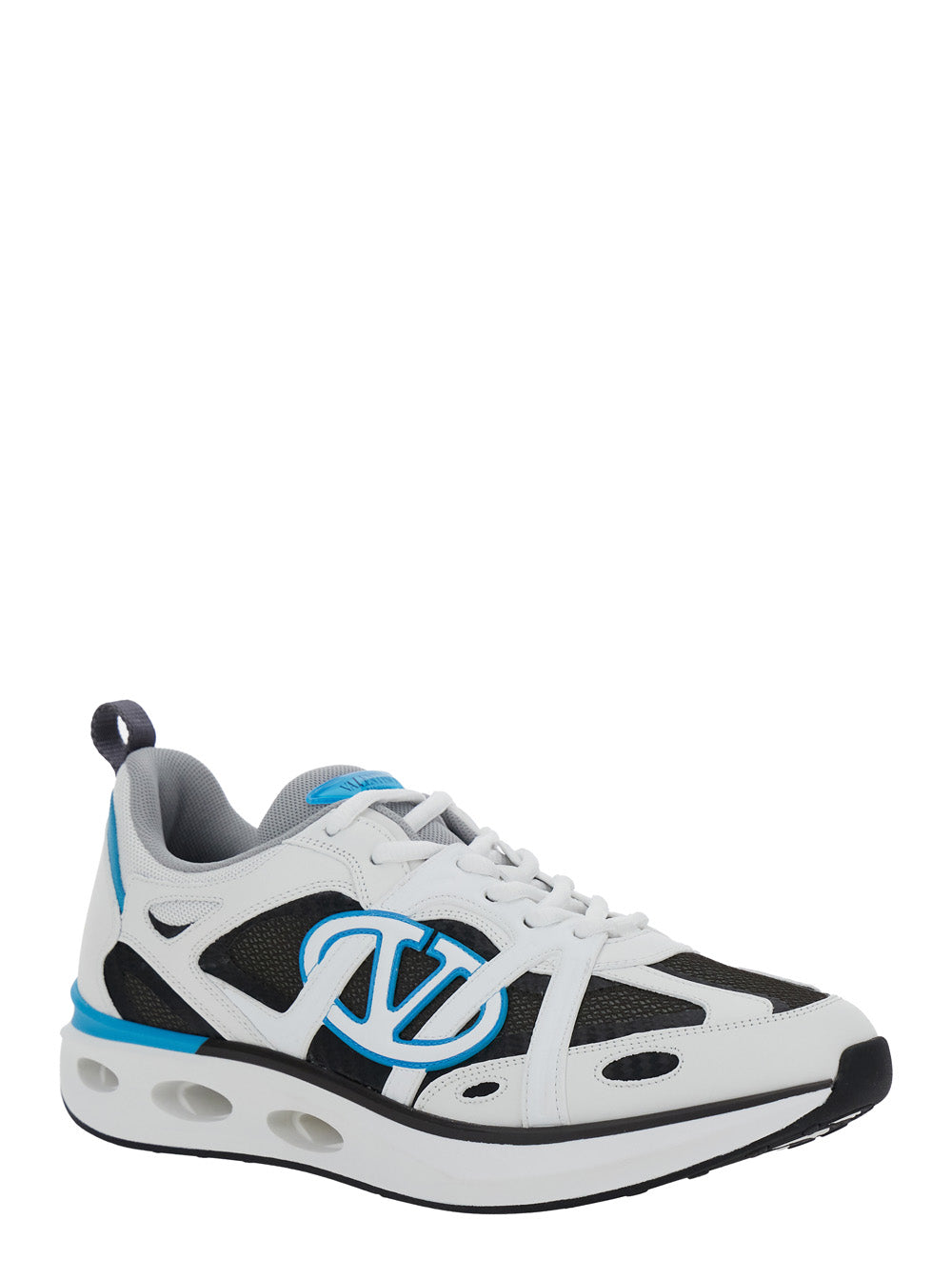 Valentino Garavani Men 'Easyjog' White Sneakers With Vlogo Detail In Leather Man