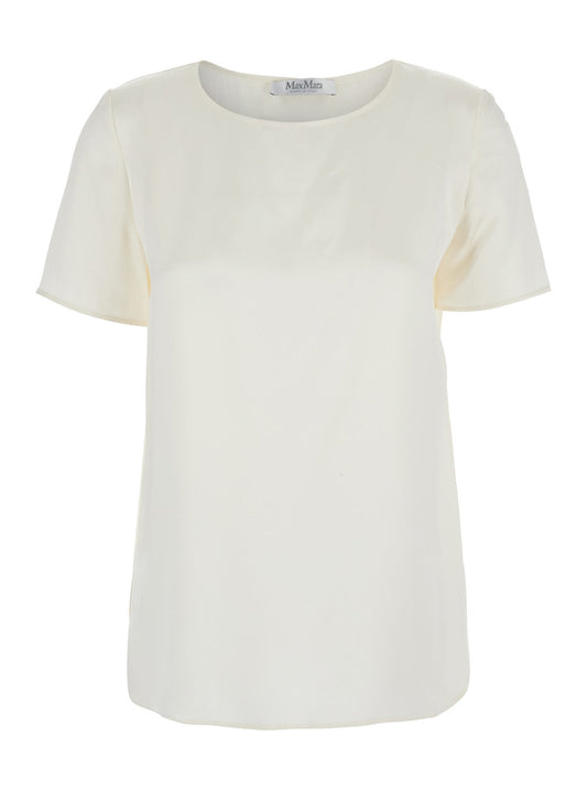 Max Mara Women 'Dida' White Top In Silk Woman