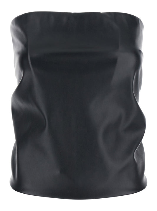 Sportmax Women 'Lindsey' Black Bandeau Top With V-Neck On The Back In Tech Fabric Woman