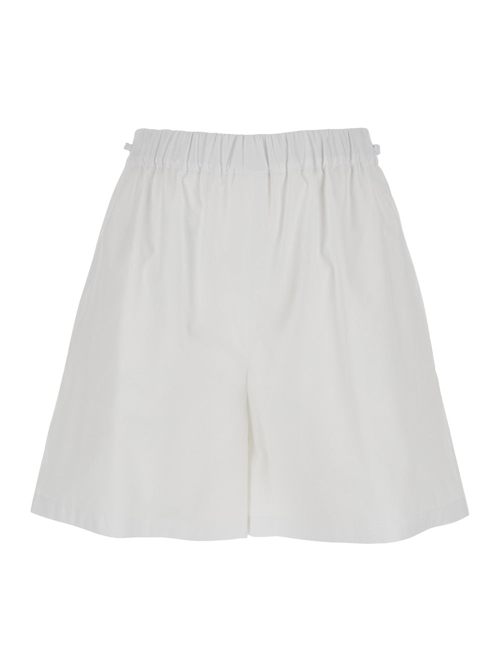 Max Mara Women 'Antiope' White Shorts With Elastic Waist And Drawstring In Cotton Woman