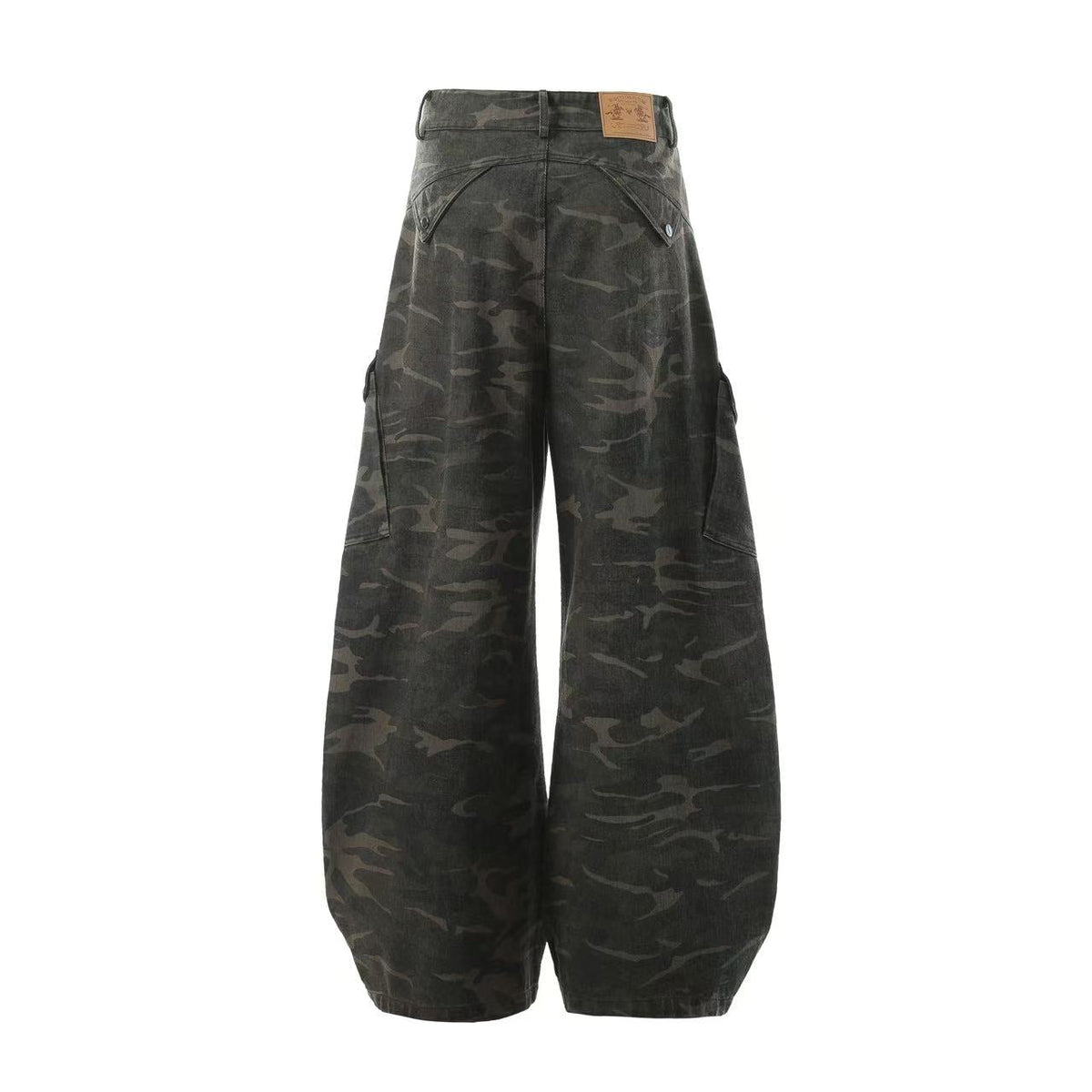Camo Wide-Leg Cargo Pants