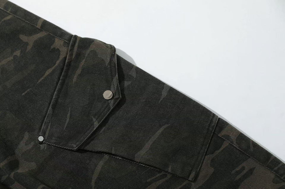 Camo Wide-Leg Cargo Pants