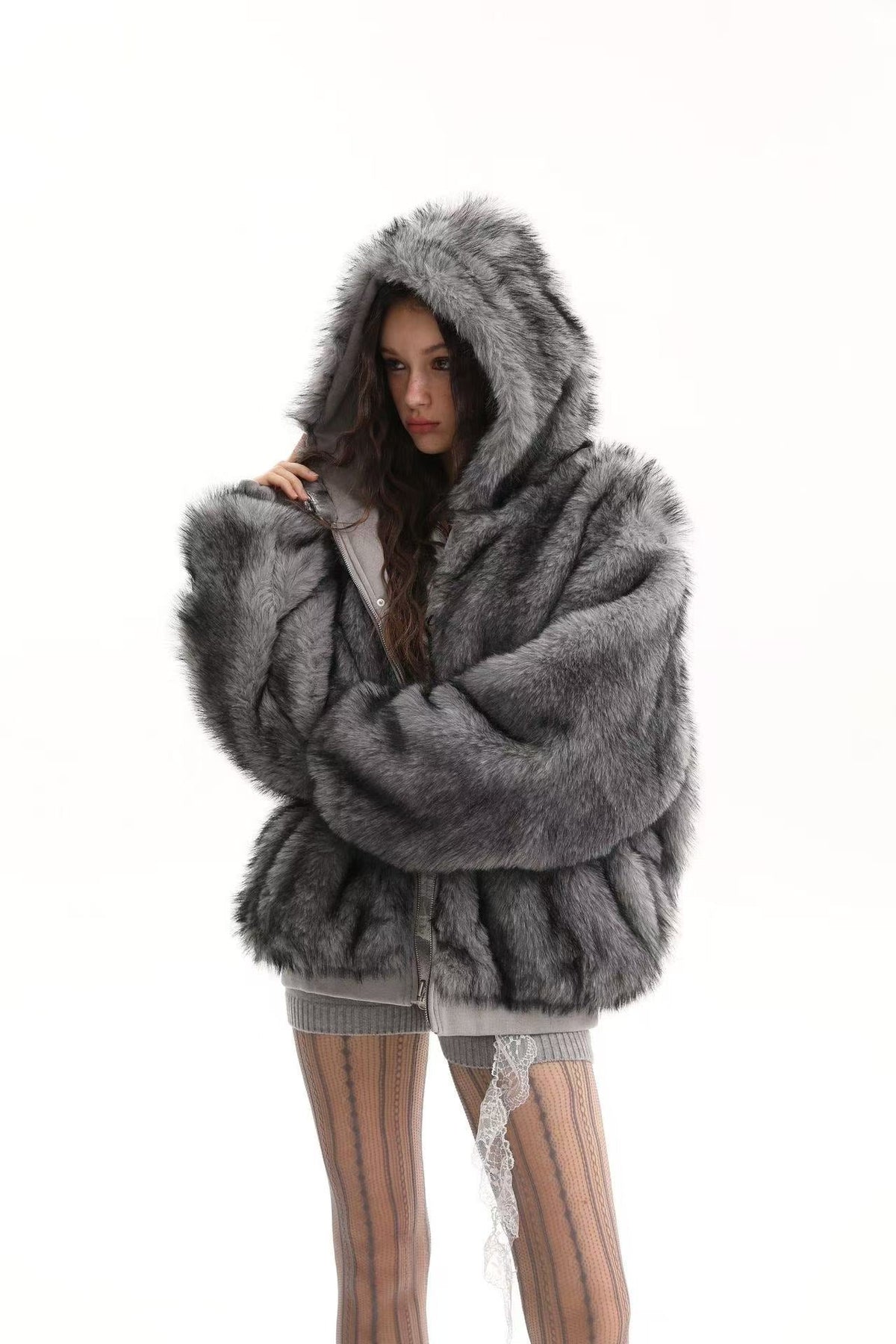 Faux Fur Old-Money Reversible Hooded Coat