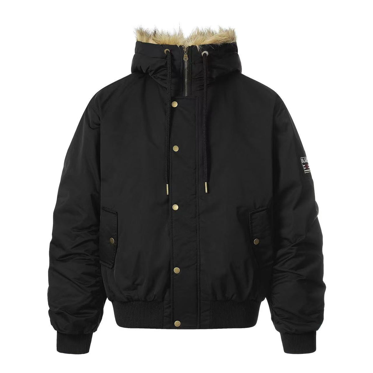 Faux Fur Leopard-Print-Lined Hooded Jacket
