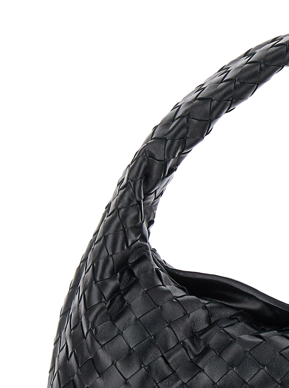 Bottega Veneta Women Shoulder Bag 'Hop Piccola' With Intreccio Motif In Black Leather For Women