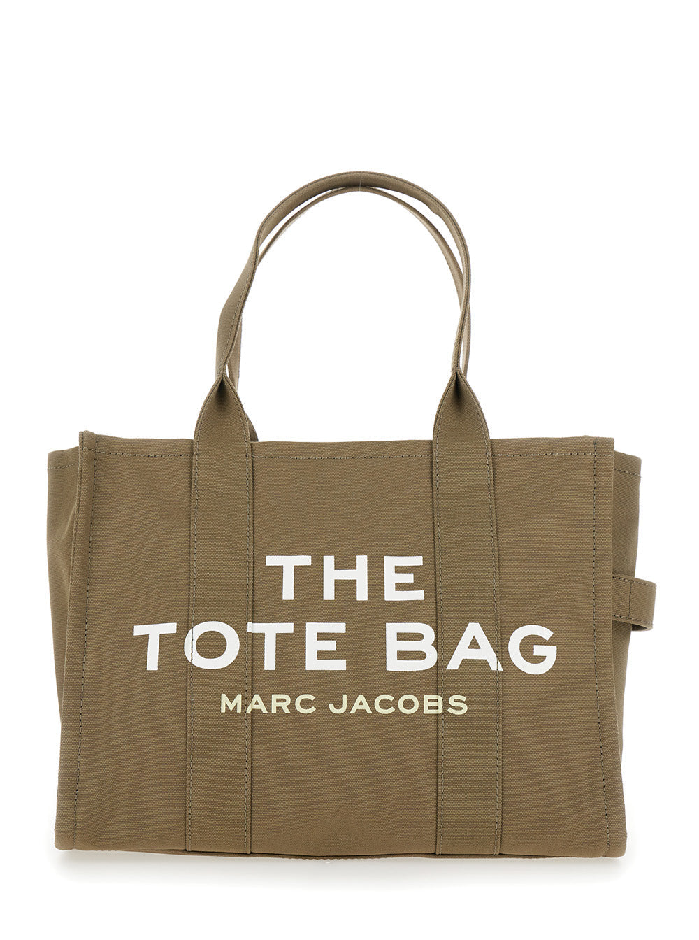 Marc Jacobs Women 'The Large Tote' Green Tote Bag With Contrast Logo Print In Cotton Women