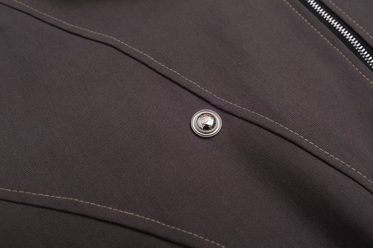 Vintage Top-Stitch Paneled Padded Hooded Jacket