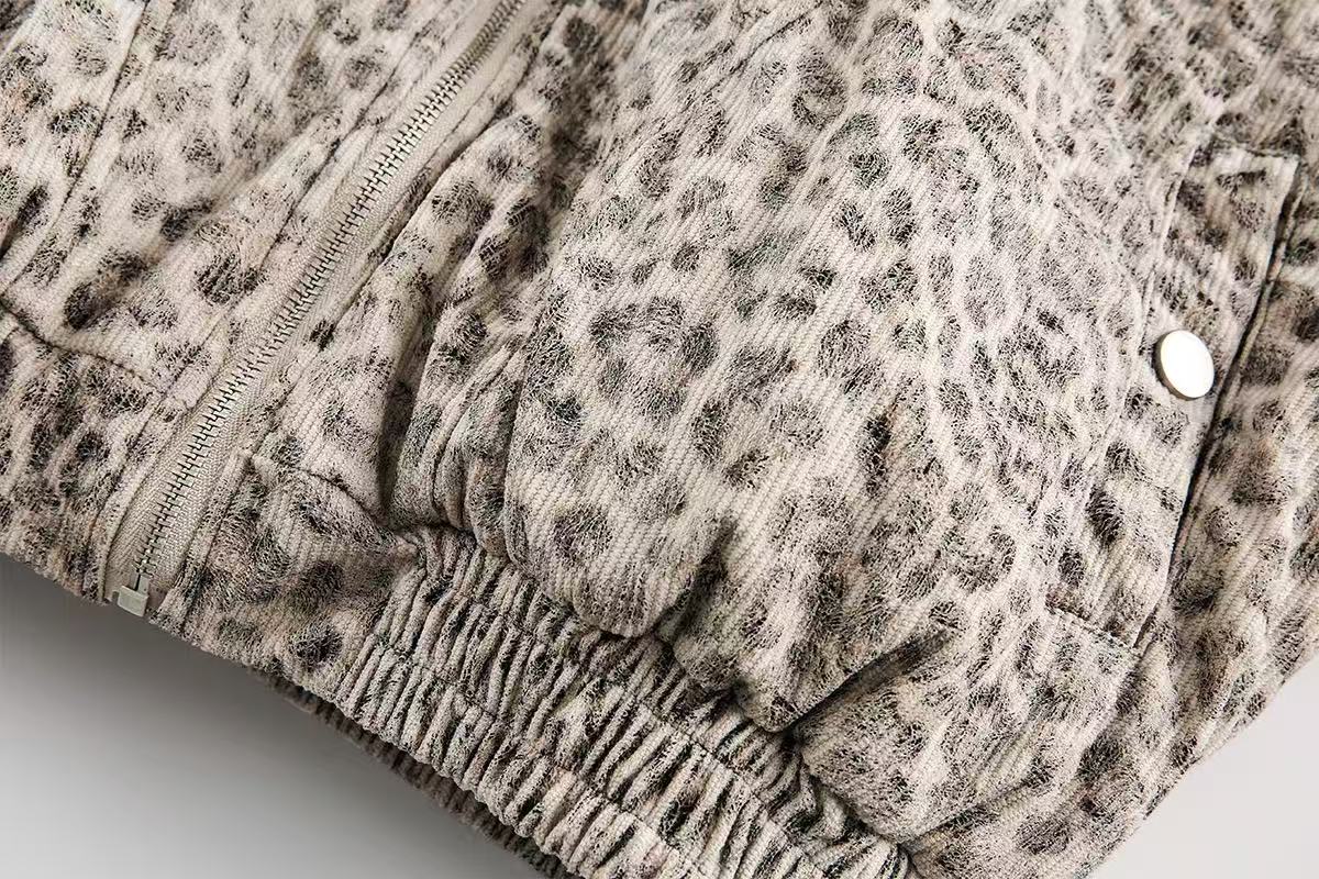 Leopard-Print Faux-Fur Hooded Jacket
