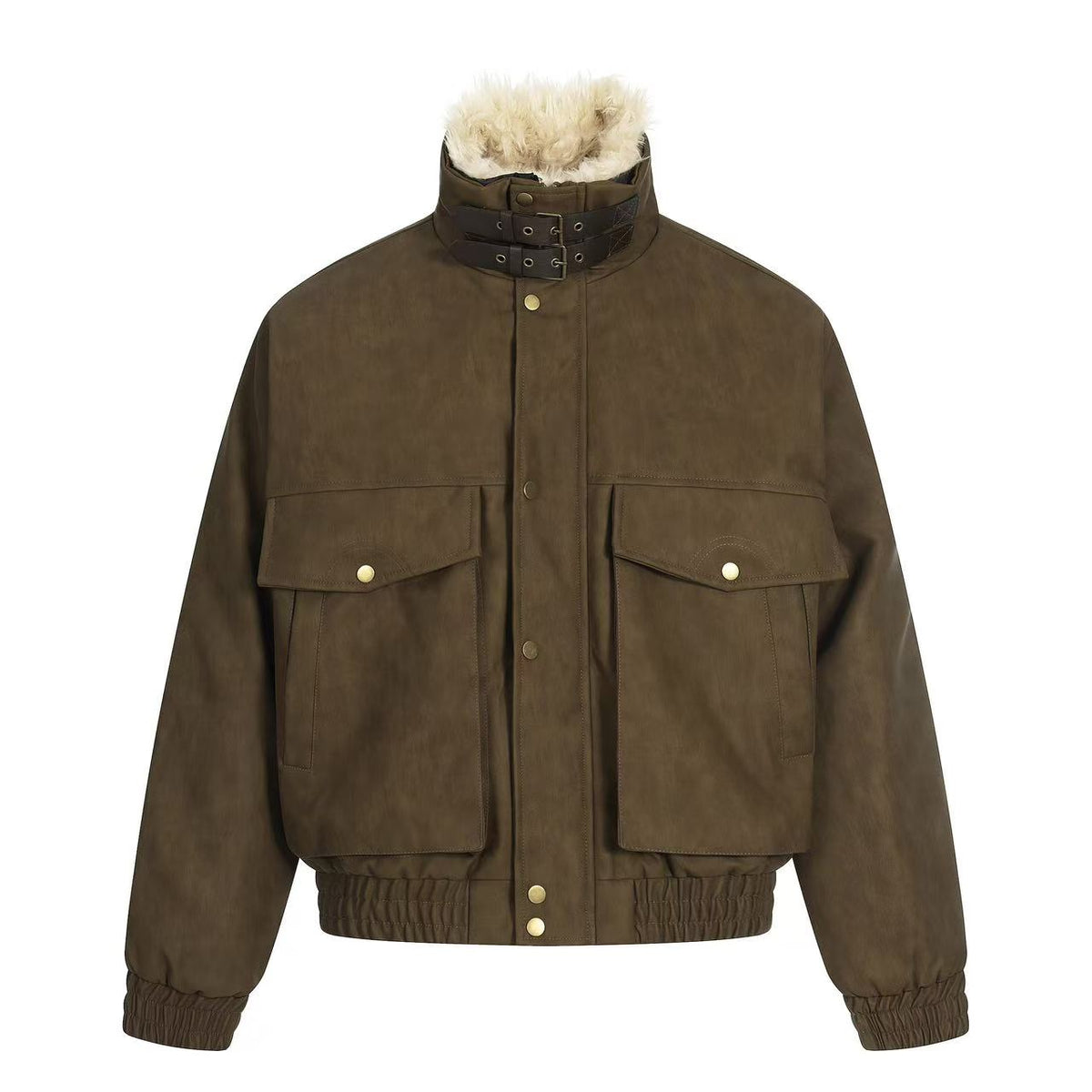 PU Leather Bomber Jacket
