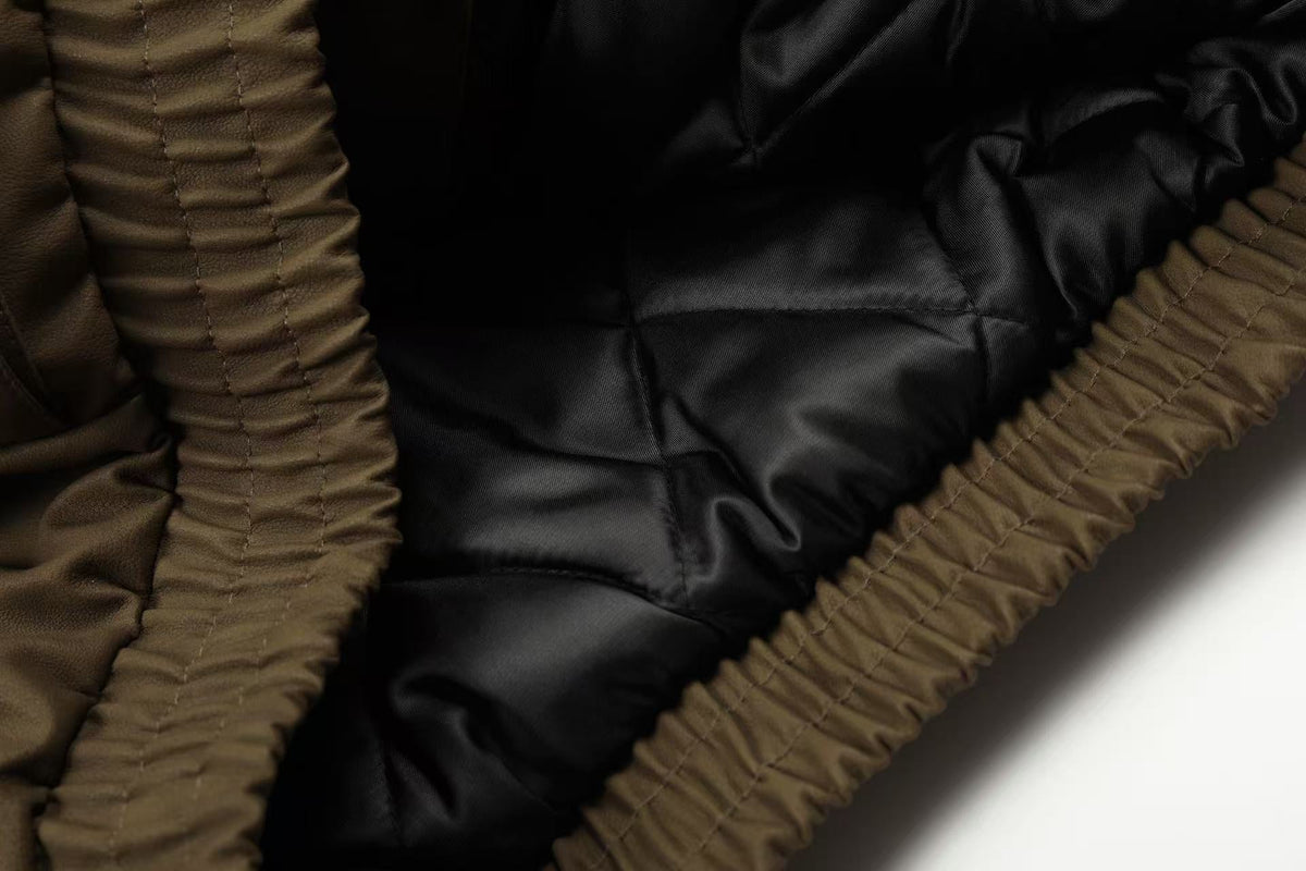 PU Leather Bomber Jacket