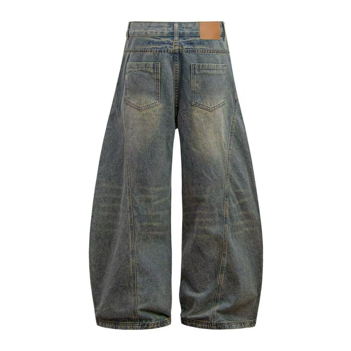 Washed Wide-Leg Baggy Jeans