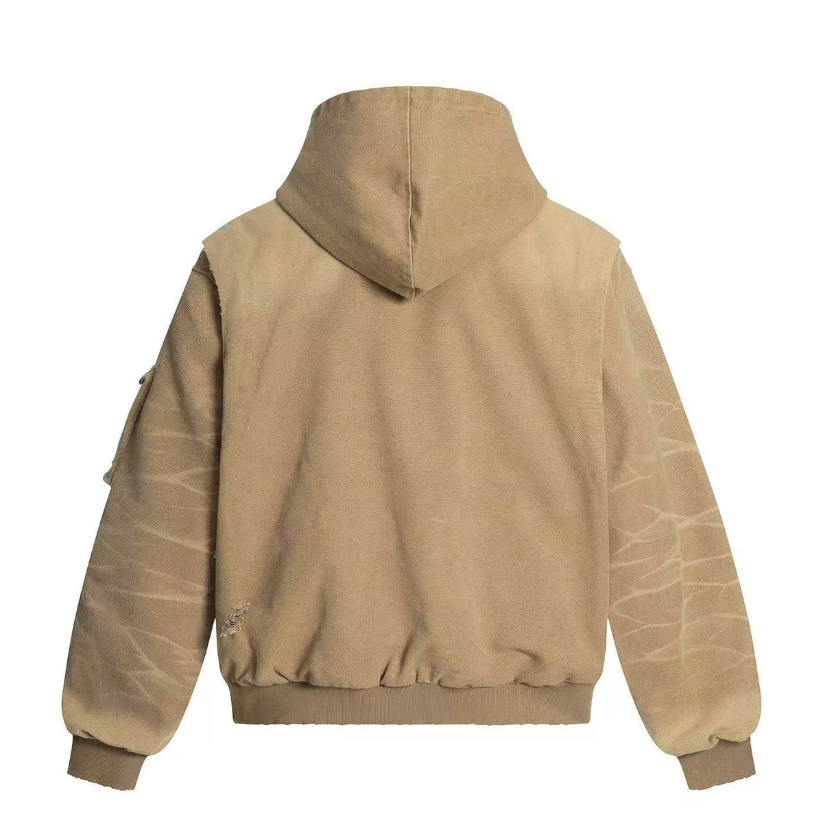 Vintage Washed Distressed Hooded Jacket