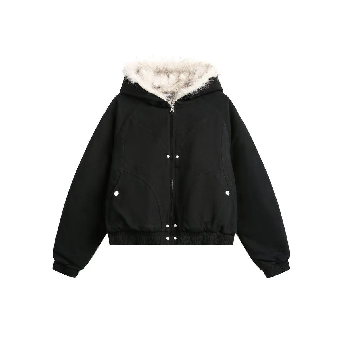 Clean-Fit Faux-Fur Hooded Jacket