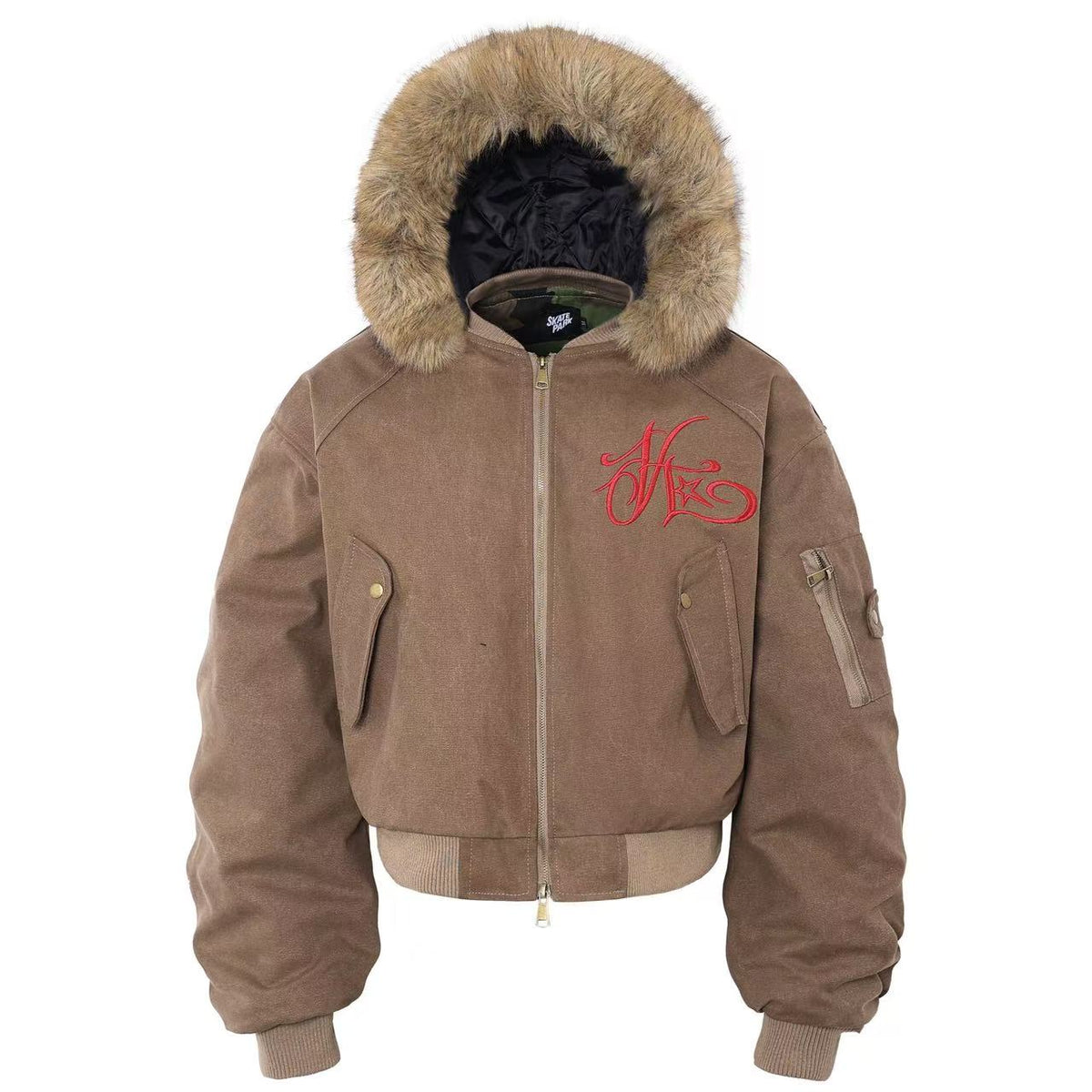Vintage Fur Collar Hooded Jacket