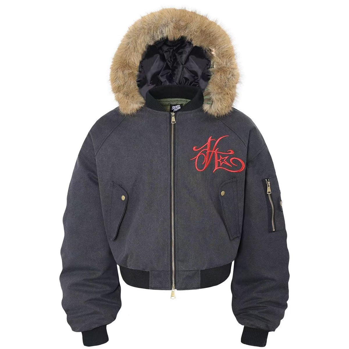 Vintage Fur Collar Hooded Jacket