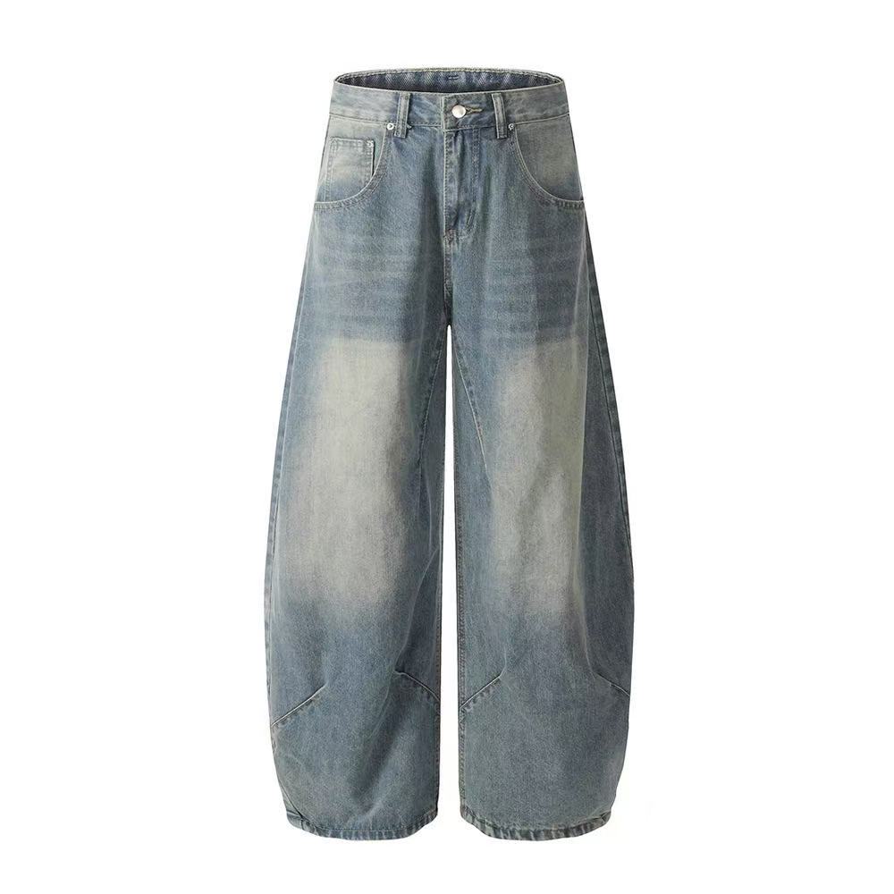 Washed Wide-Leg Baggy Jeans