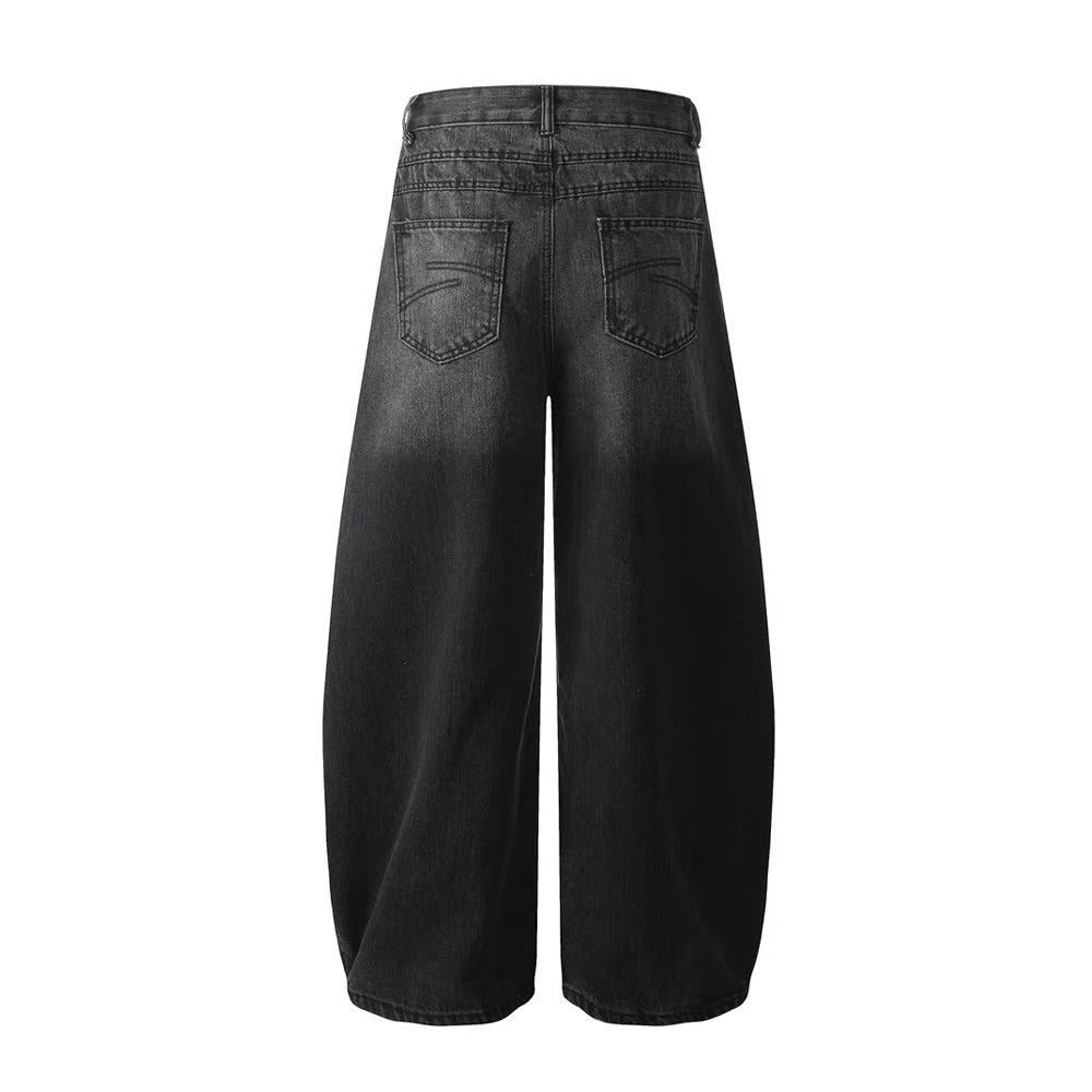 Washed Wide-Leg Baggy Jeans
