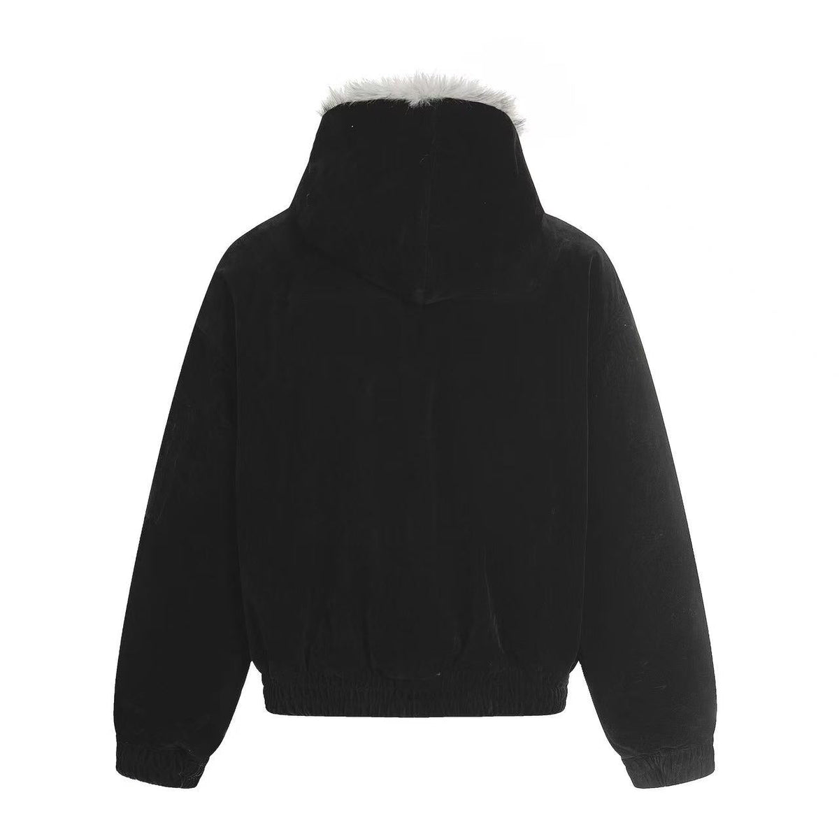 Vintage Faux-Fur Collar Hooded Jacket
