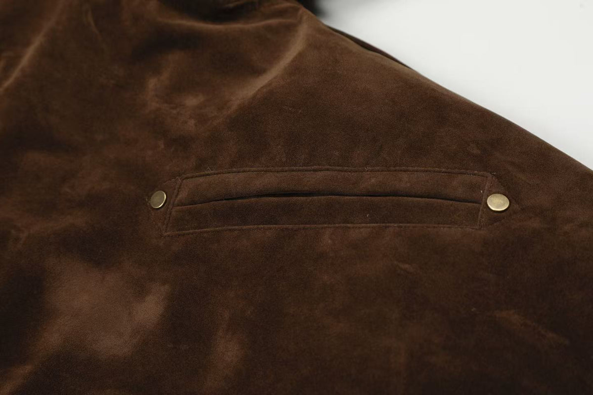 Vintage Faux-Fur Collar Hooded Jacket