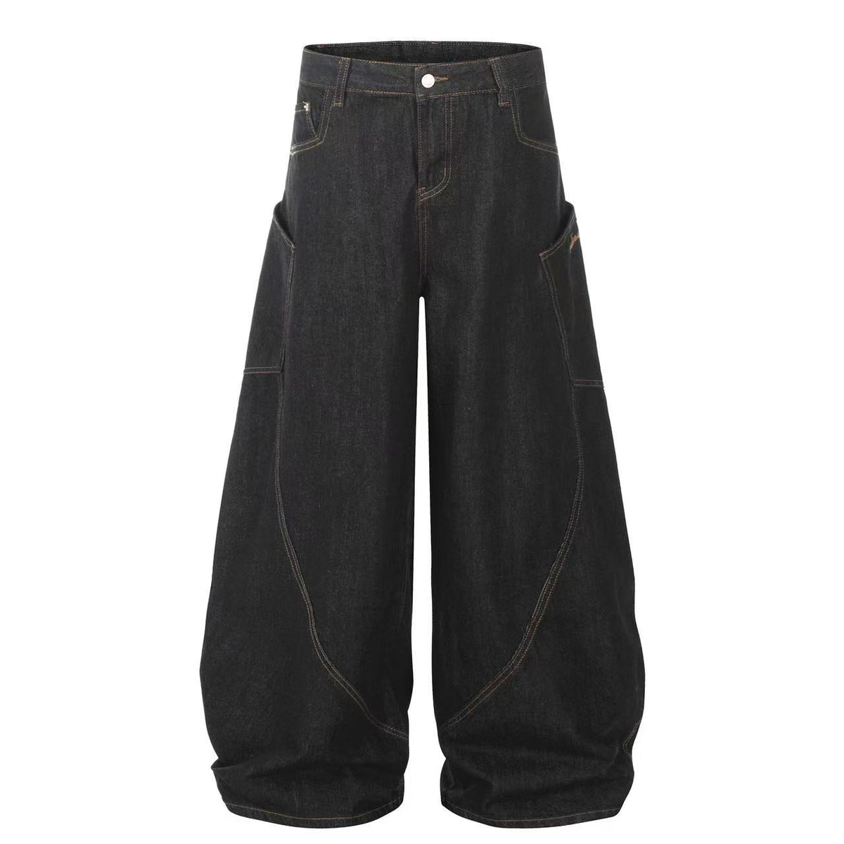 Line-Deconstructed Wide-Leg Baggy Jeans
