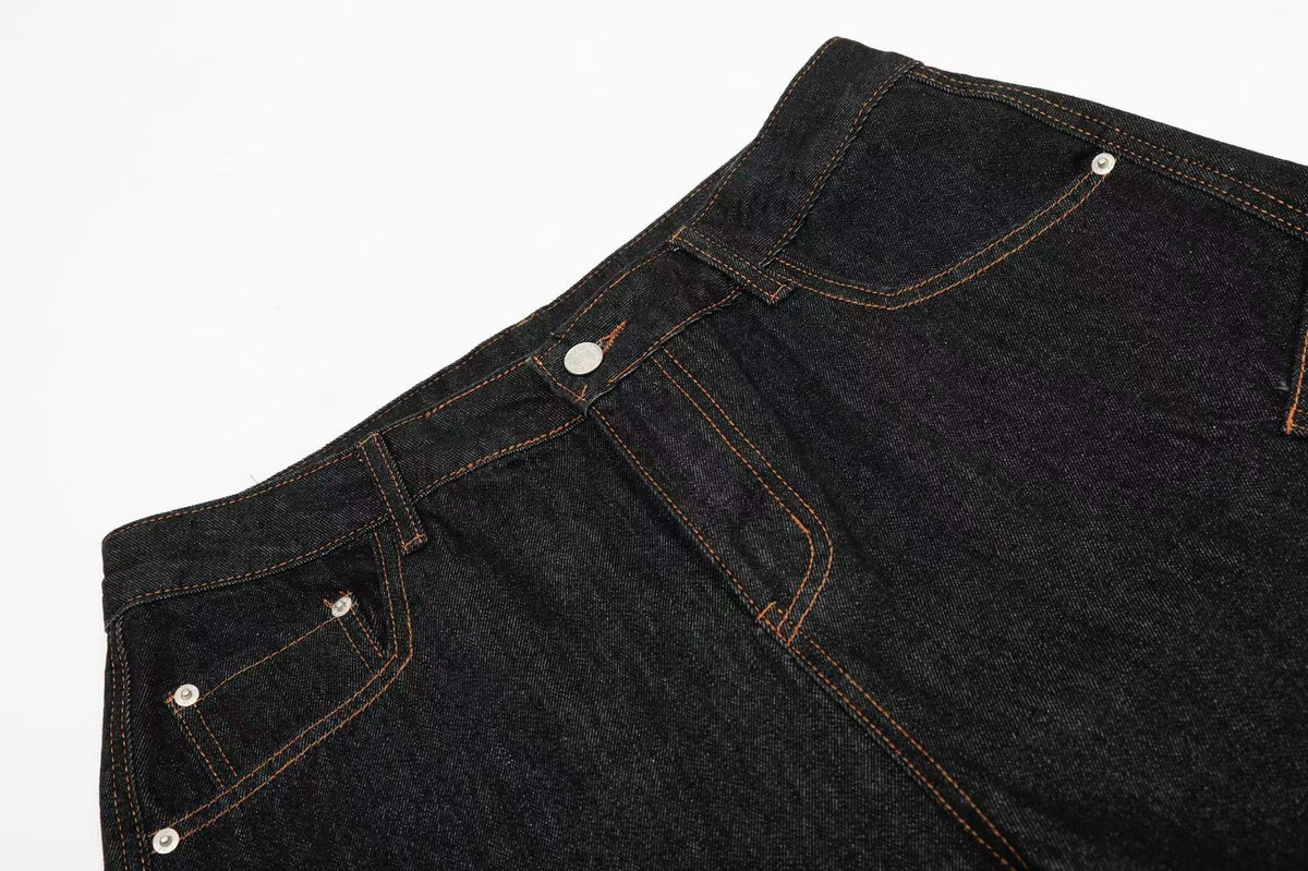 Line-Deconstructed Wide-Leg Baggy Jeans
