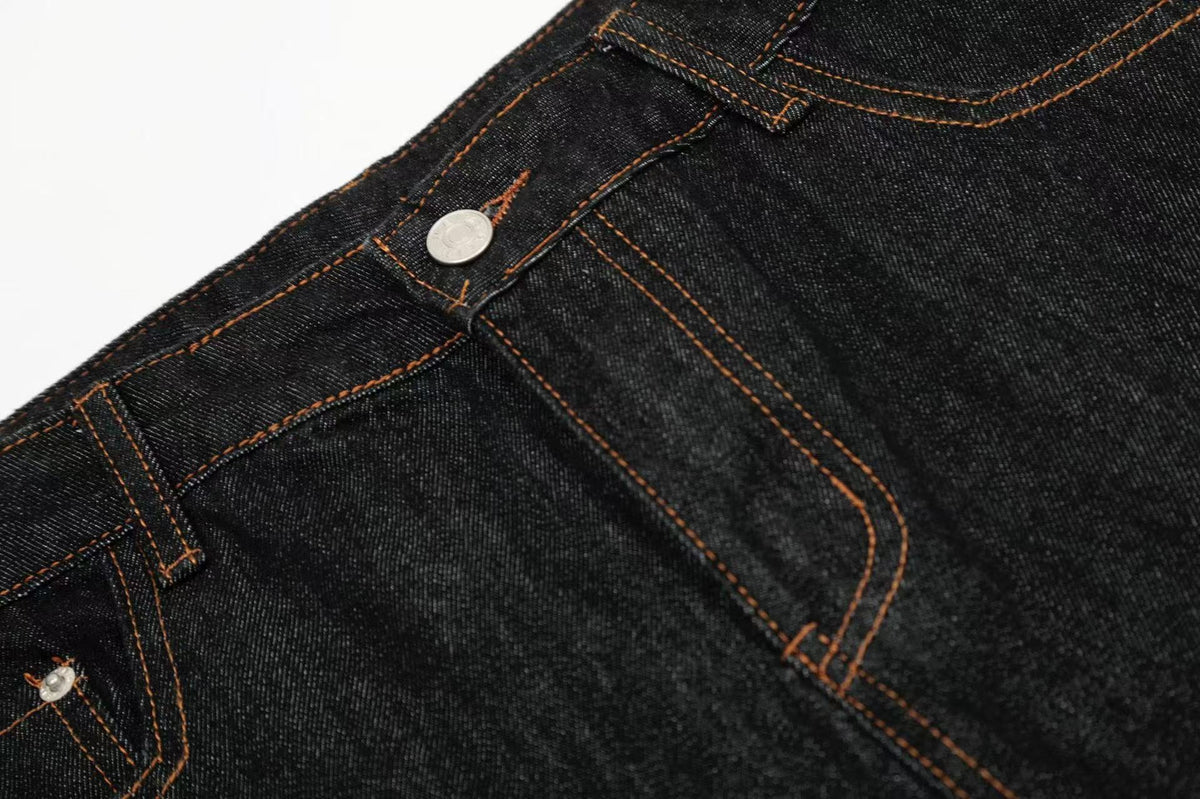 Line-Deconstructed Wide-Leg Baggy Jeans
