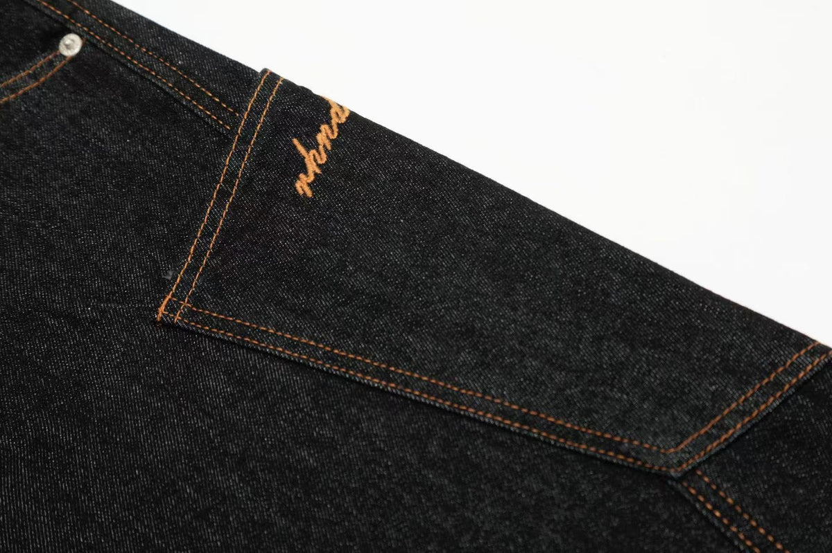 Line-Deconstructed Wide-Leg Baggy Jeans