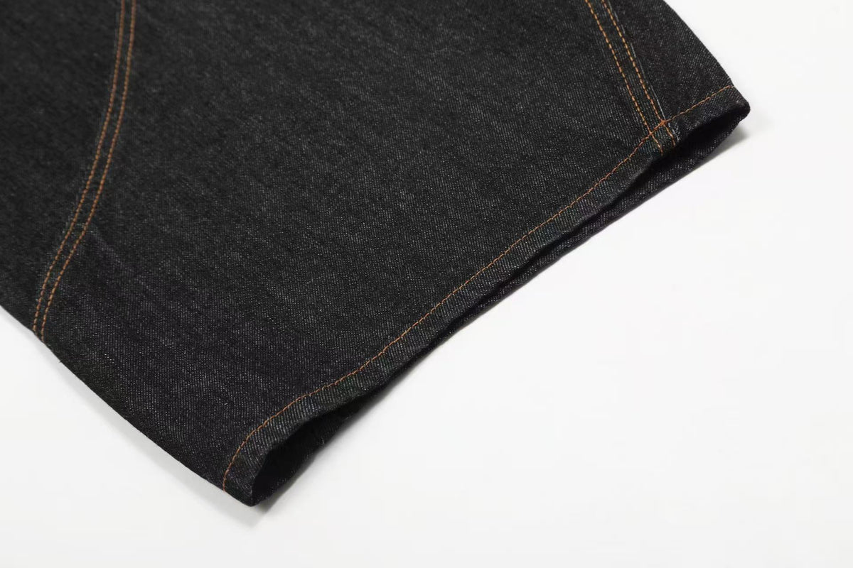 Line-Deconstructed Wide-Leg Baggy Jeans