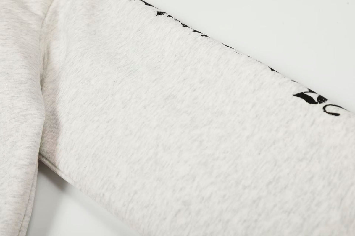 Letter-Print Plush Hooded Jacket