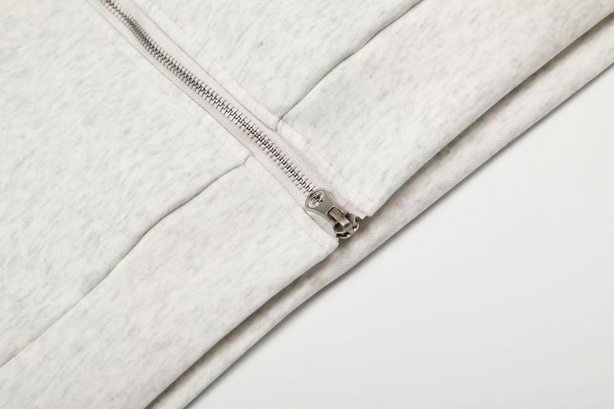 Letter-Print Plush Hooded Jacket