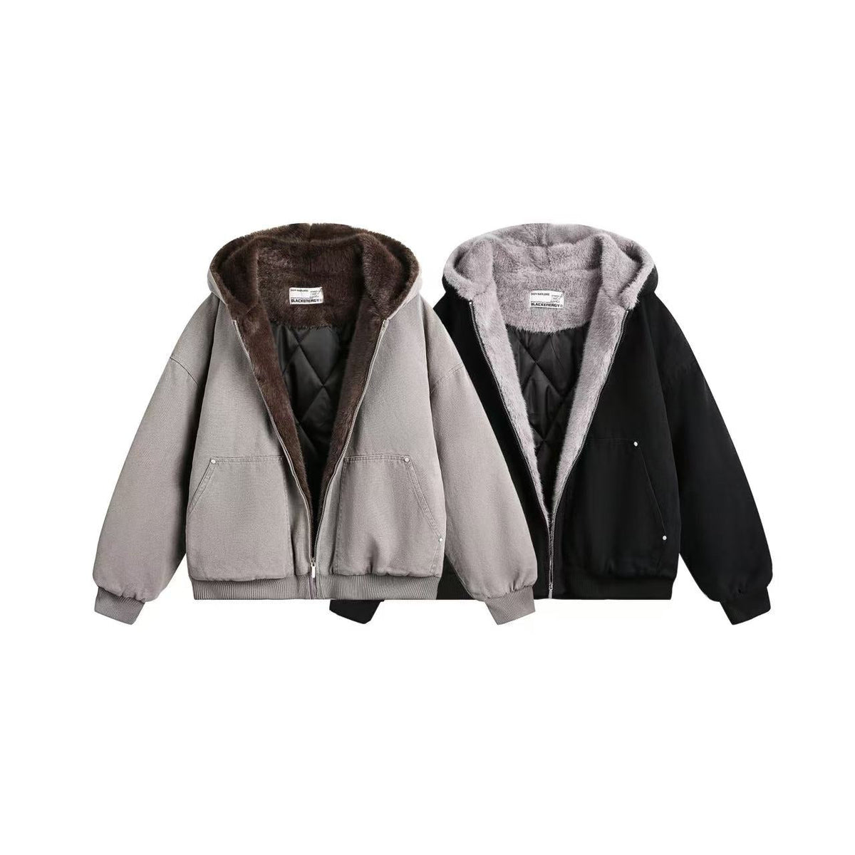 Clean-Fit Faux-Fur Hooded Jacket