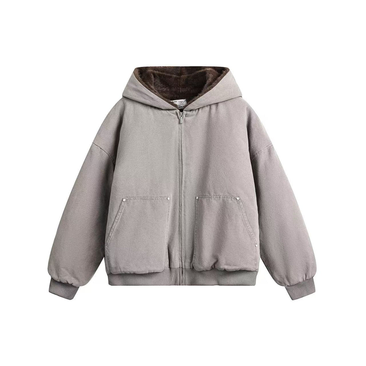 Clean-Fit Faux-Fur Hooded Jacket