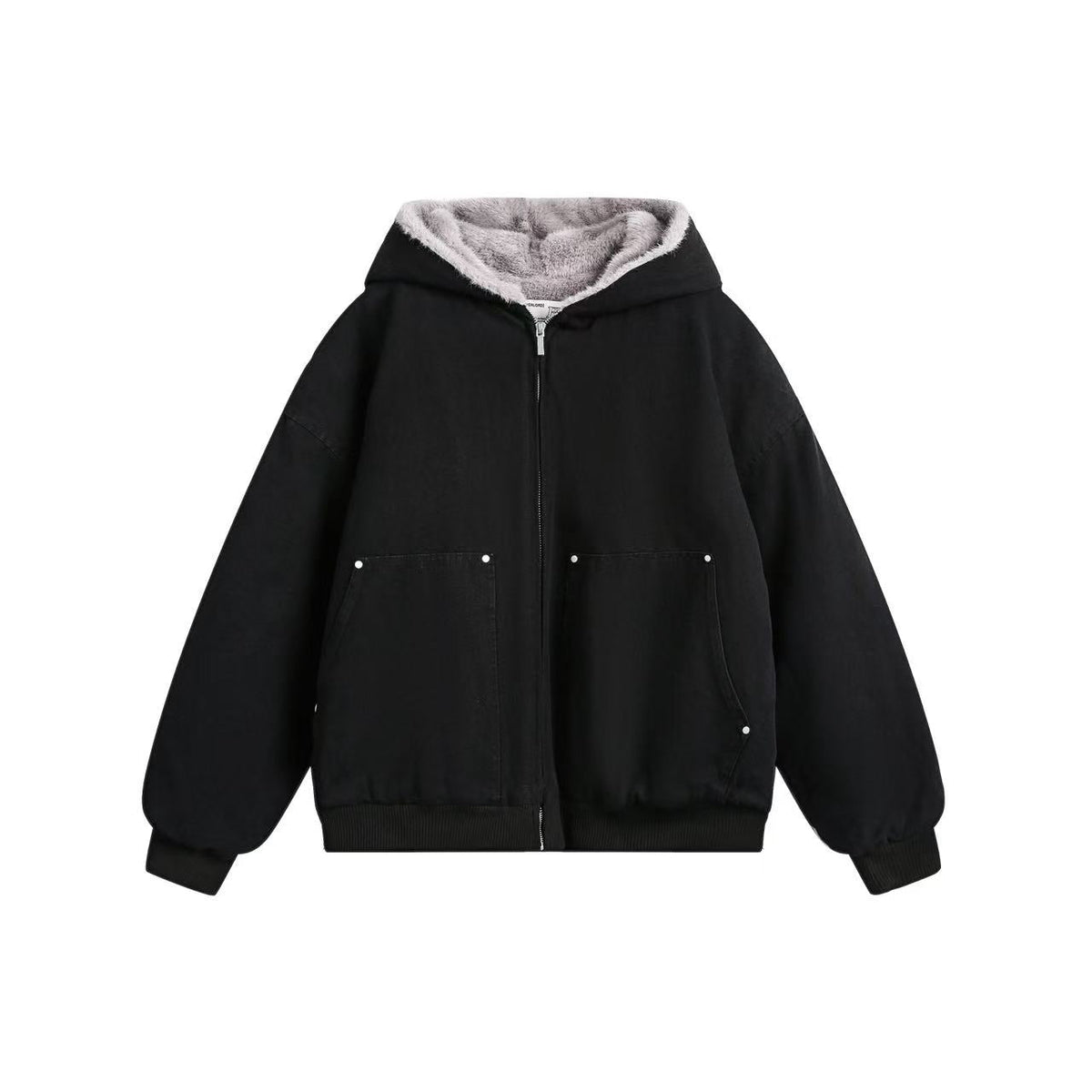 Clean-Fit Faux-Fur Hooded Jacket