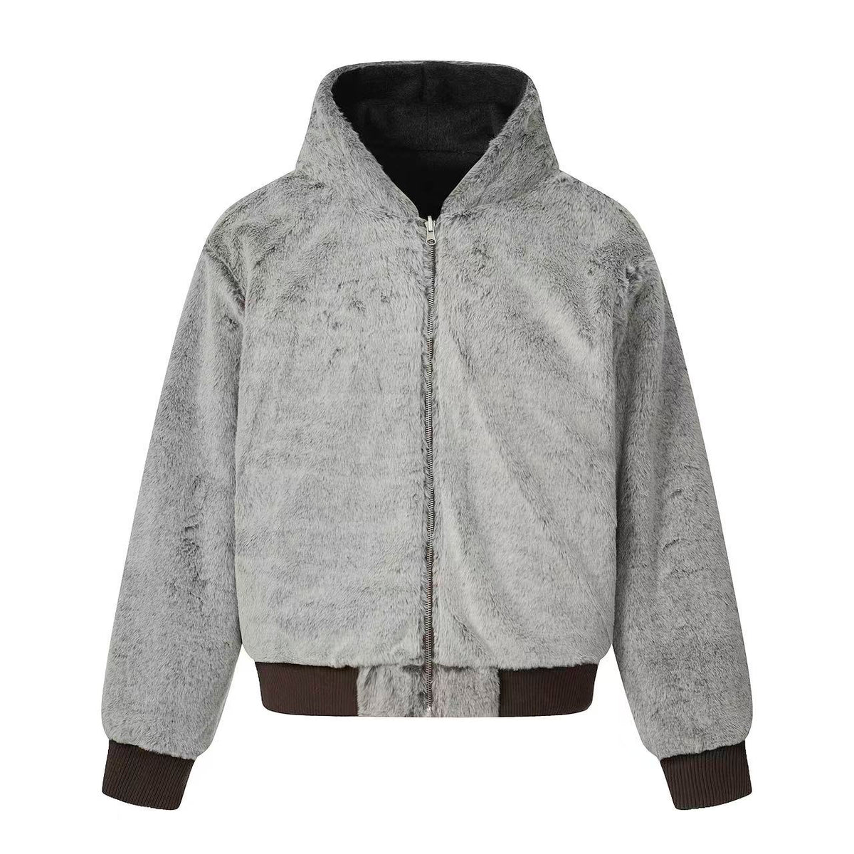 Faux Fur Old-Money Reversible Hooded Coat