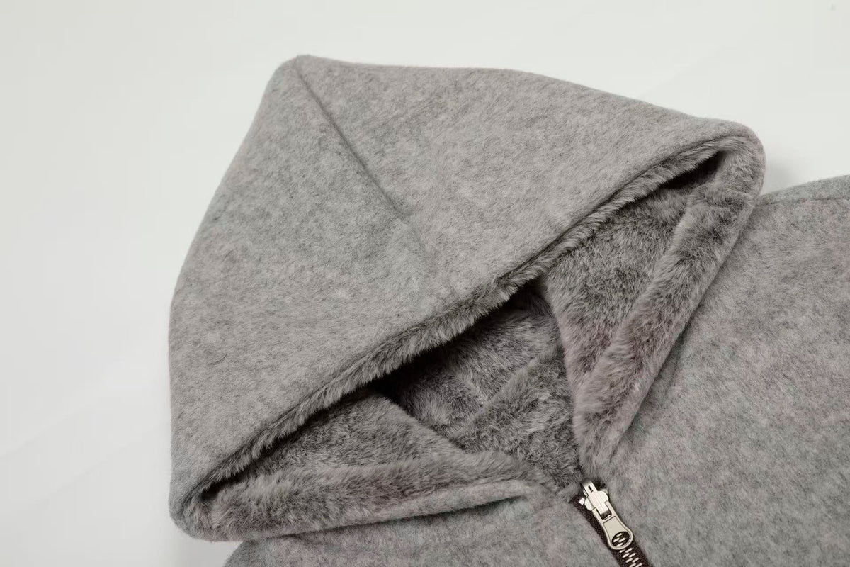 Faux Fur Old-Money Reversible Hooded Coat