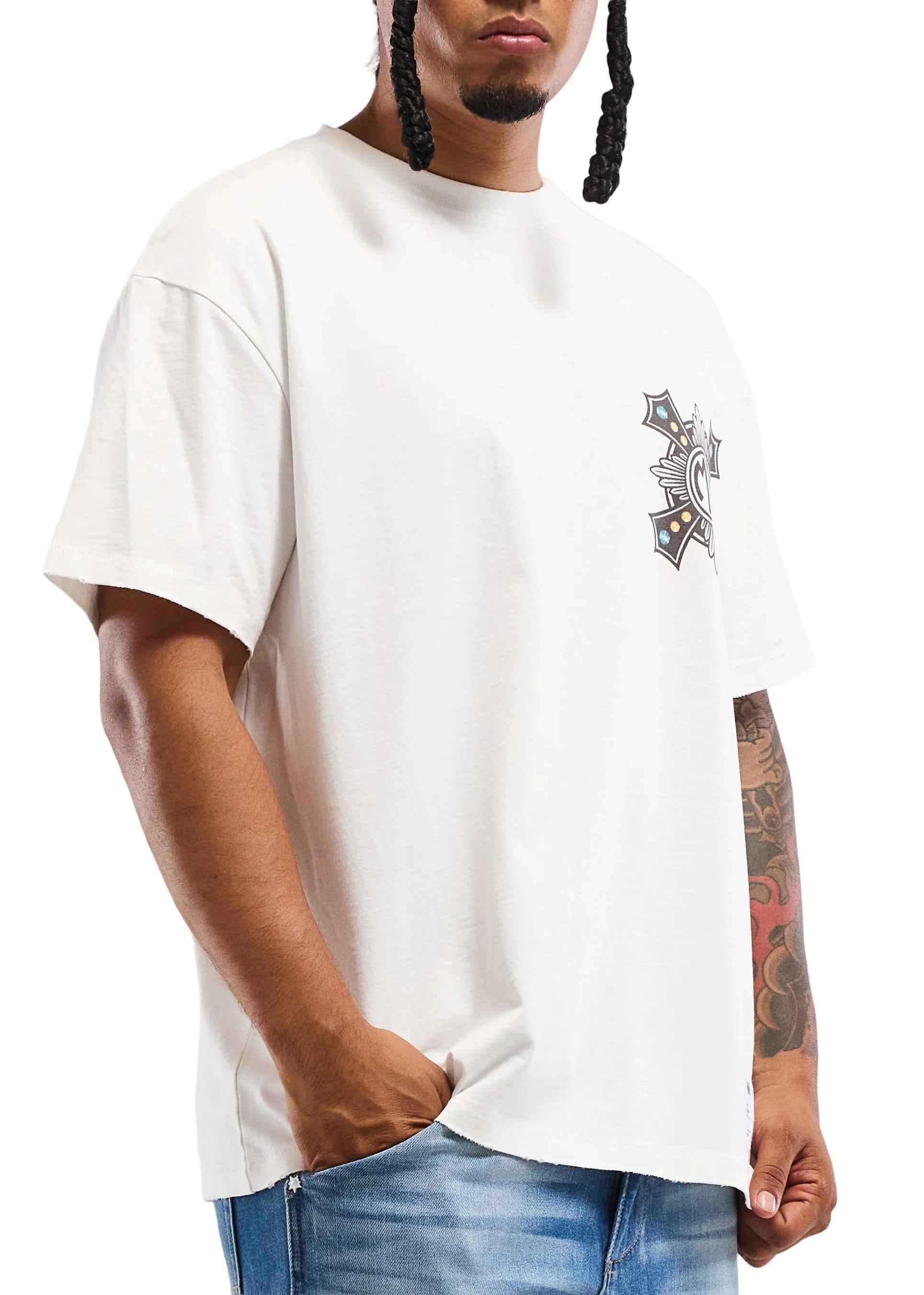 Memory Lane Cross Tee - White