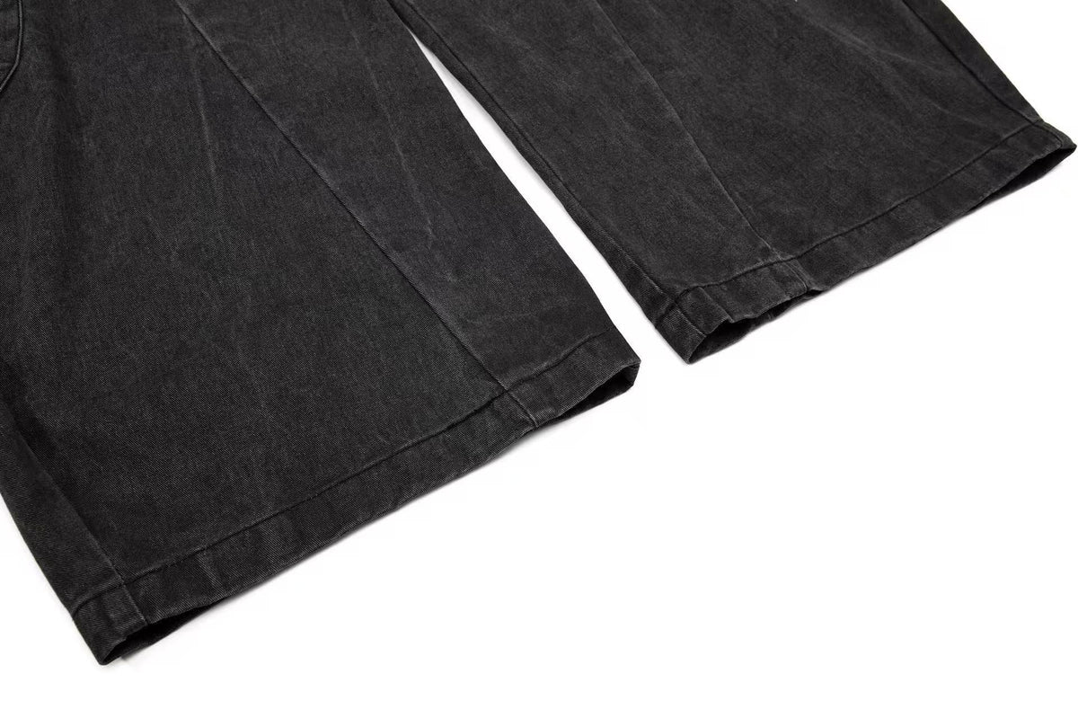 Vintage Button-Flap Wide-Leg Cargo Pants
