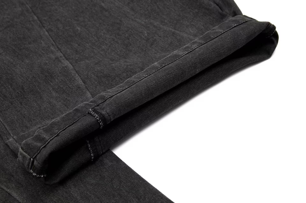 Vintage Button-Flap Wide-Leg Cargo Pants