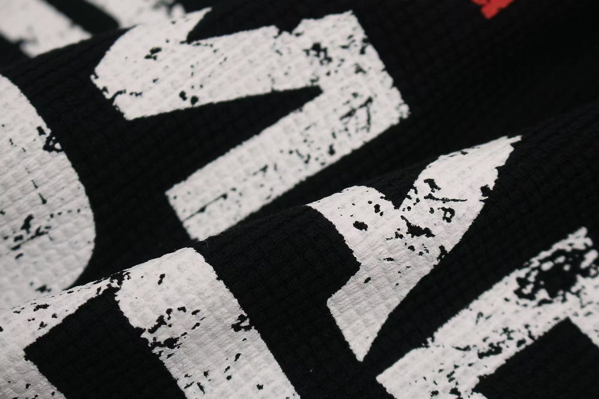 Streetwear Red Cross Print Short Sleeve