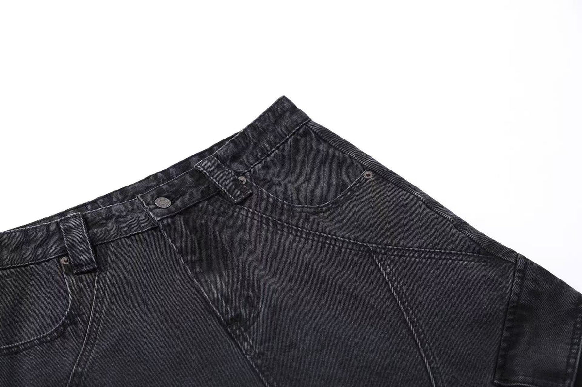 Distressed Wide-Leg Cargo Pants