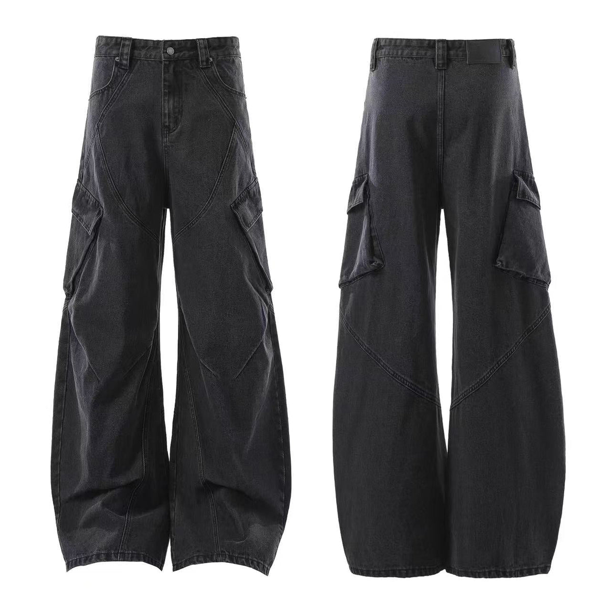 Distressed Wide-Leg Cargo Pants