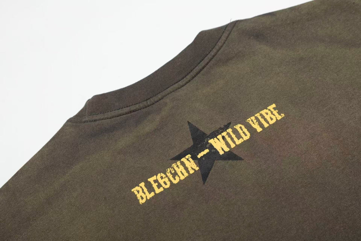 Streetwear Tie-dye Print Short Sleeve