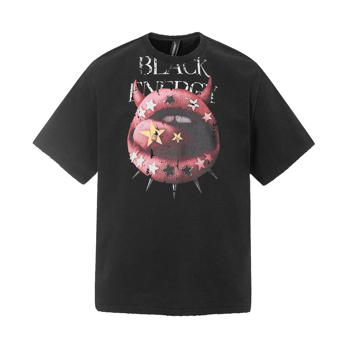 Streetwear Sexy Tongue Print Short Sleeve