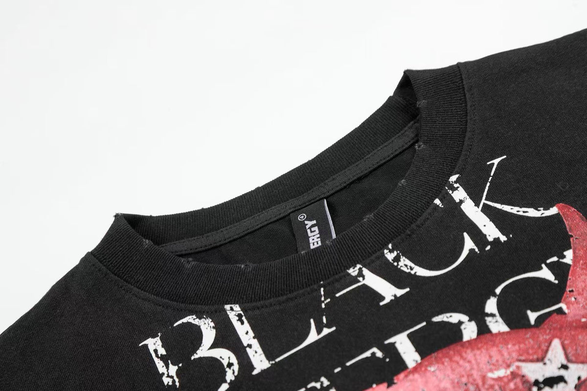 Streetwear Sexy Tongue Print Short Sleeve