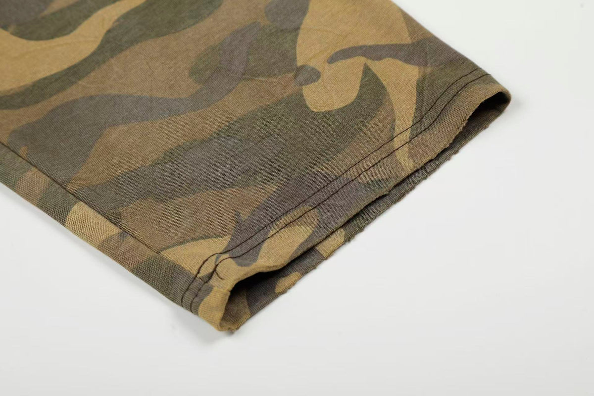 Streetwear Camo Number Print Long Sleeve