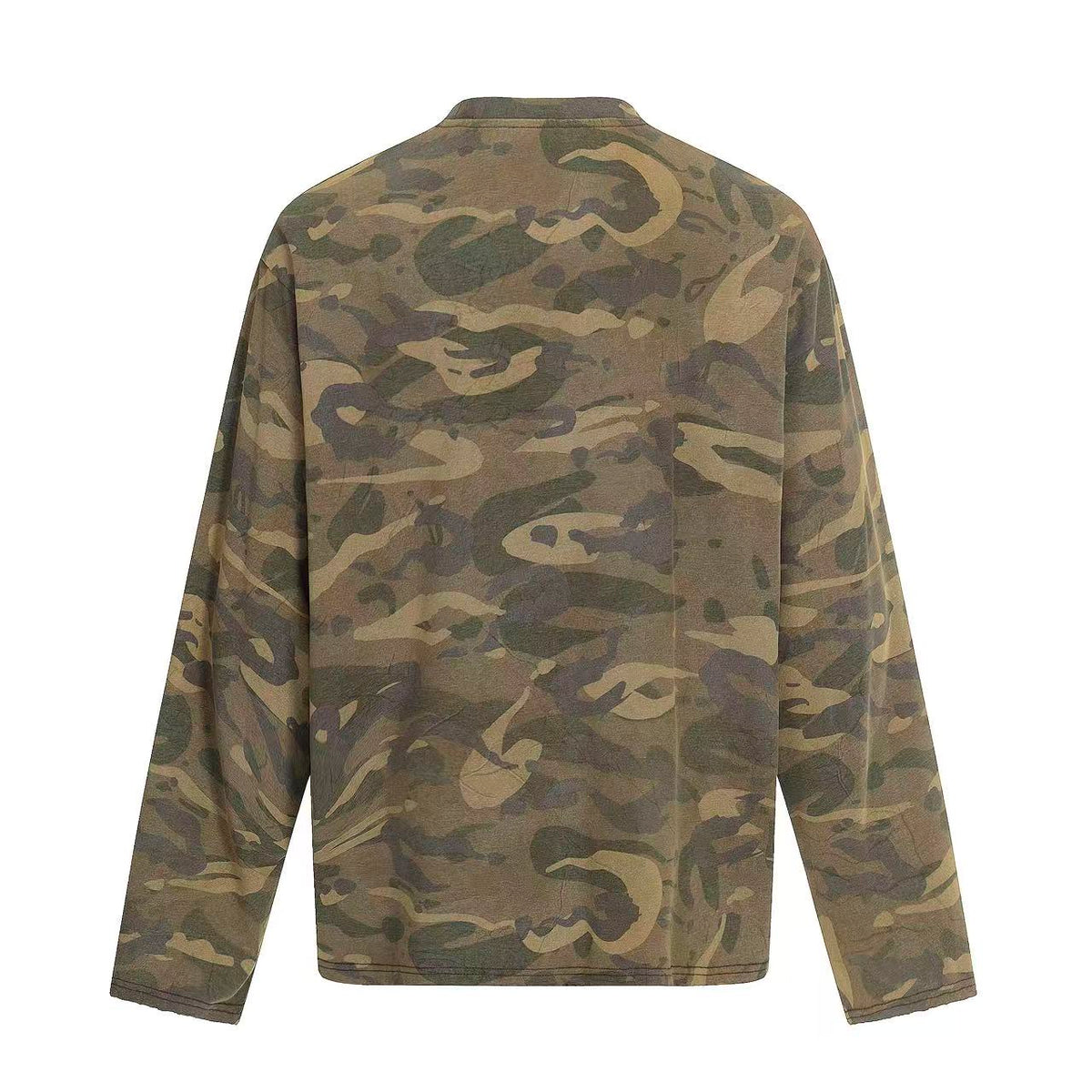 Streetwear Camo Number Print Long Sleeve
