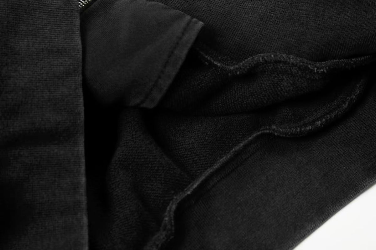 Street Style Retro Studded Zip-Up Hoodie