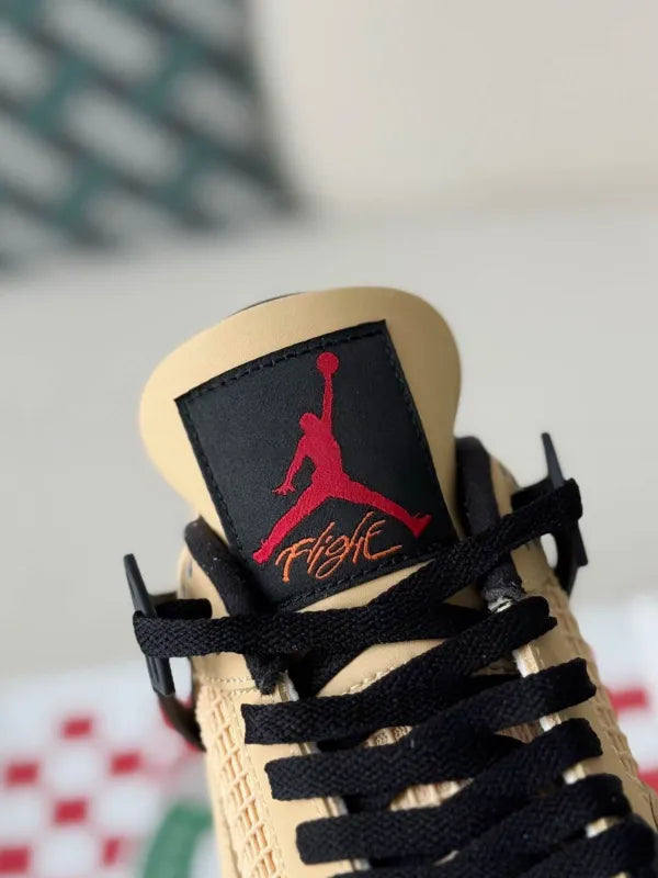 Air Jordan 4 Retro GS ‘Pizza’ Sneakers – Beige, Red & Black