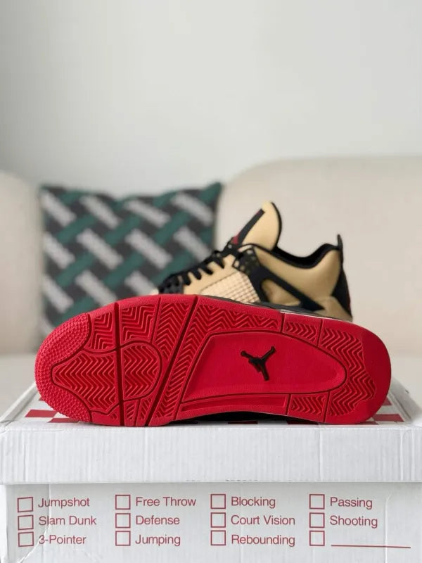 Air Jordan 4 Retro GS ‘Pizza’ Sneakers – Beige, Red & Black