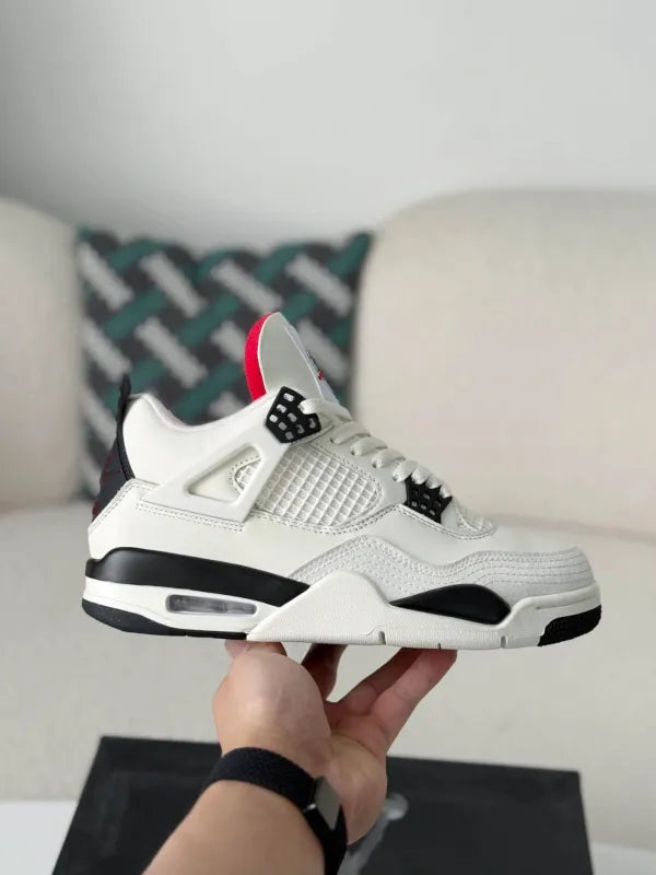 Air Jordan 4 Retro “Flight Club” Sneakers – White, Black & Red